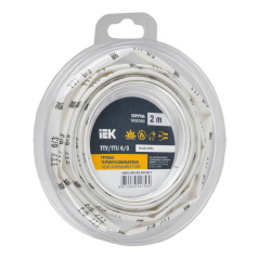 Термоусаживаемая трубка IEK ТТУ нг-LS 6/3, белая, 2 м [UDR12-006-003-002-K01-T]