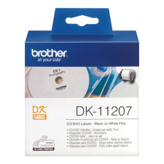 Лента Brother DK11207 наклейки Ø 58 мм, белые (100 шт)