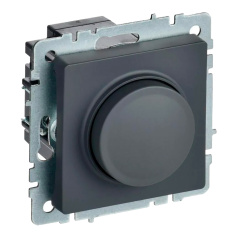 Светорегулятор поворотно-нажимной IEK BRITE СС10-1-0-БрГ 600Вт графит [BR-D20-0600-K53]