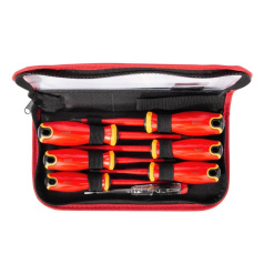 Набор диэлектрических отверток КВТ НИО-2207 PZ/FL СЛИМ, 7 шт [103018]