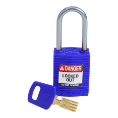 Замок SafeKey нейлоновый Brady компактный, алюминиевая дужка, 38 мм, Ø 4.7 мм, синий [gws151658]