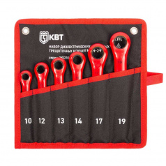 Набор диэлектрических накидных трещоточных ключей КВТ НИИ-29 «ЭКСПЕРТ» (6 ключей) [92331]