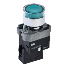 Кнопка управления с подсветкой IEK LA167-BW3371 Ø 22 мм, RC 1NO, зеленая [BBT20-BW3371-1-12-67-K06]