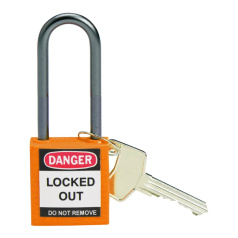 Замки нейлоновые компактные Brady, алюминиевые дужки, 50 мм, Ø 4.7 мм, оранжевые, 6 шт [gws814139]