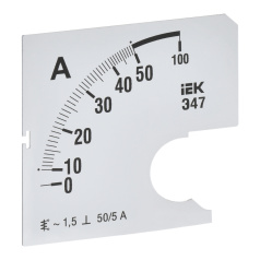 Шкала сменная для амперметра IEK Э47 50/5А класс точности 1.5, 72 х 72 мм [IPA10D-SC-0050]