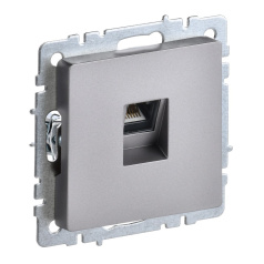 Розетка компьютерная RJ45 IEK BRITE кат. 6 РК11-БрС сталь [BR-K10-2-K46]