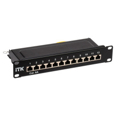 Патч-панель ITK 1U категория 6A STP, 12 портов 10" Dual IDC [PP12-1UC6AS-D05-10]