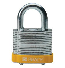 Замки стальные ламинированные Brady, стальные дужки, 20 мм, Ø 6.5 мм желтые, 6 шт [gws814089]