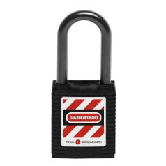 Замок блокировочный с нейлоновой дужкой, 76.2 мм, Ø 6.2 мм, дисковый цилиндр, черный [gwr001DN76BLK]