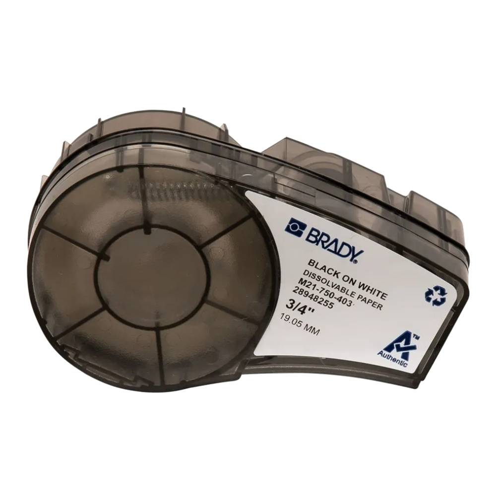 Картридж Brady M21-750-403 бумага водорастворимая, 19.05 мм х 6.4 м, черный на белом [brd149608]