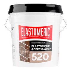 Mодифицированная битумно-полимерная мастика на водной основе Elastomeric 520 Флекс Файбер, ведро 17 кг
