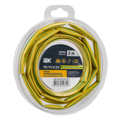 Термоусаживаемая трубка IEK ТТУ нг-LS 5/2.5, желто-зеленая, 2 м [UDR12-005-D25-002-K52-T]