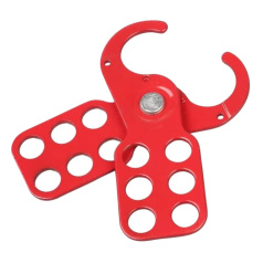 Множитель замковый стальной с полимерным покрытием, Ø затвора 25 мм, толщина фиксатора 6 мм, 115х40 мм, красный [gwrK03]