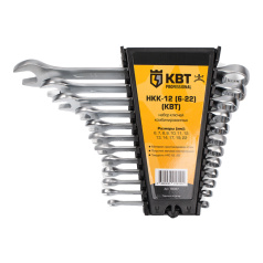 Набор комбинированных гаечных ключей КВТ НКК-12 (6-22) PROFESSIONAL, 12 шт (78367)