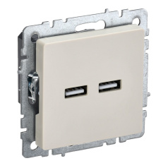 Розетка USB IEK BRITE A+A 5В 3,1А РЮ10-1-БрКр бежевый [BR-U21-D31-K10]