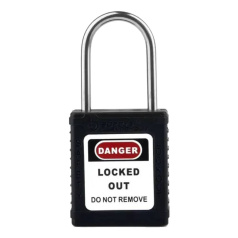 Замки алюминиевые, стальная дужка в нейлоновой оболочке, 38 мм, Ø 6.5 мм, 46х40х20 мм, черные, 6 шт [gws834469]