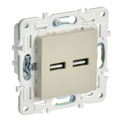 Розетка USB IEK SKANDY A+A 3,1А SK-R15B бежевый [SK-U21-D31-K10]