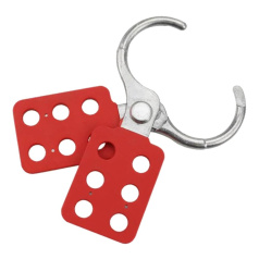 Множитель замковый алюминиевый с виниловым покрытием, Ø затвора 25 мм, толщина фиксатора 6 мм, 112х40 мм, красный [gwrK11]