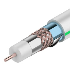 Кабель коаксиальный RG-6U+Cu Rexant, 75 Ом, две фольги, белый, бухта 100 м [01-2241]
