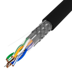 Кабель витая пара SF/UTP TOKOV ELECTRIC, категория 5E, 4х2х24AWG, PE, черный [TKE-C05-SF/UTP-42-5E-500-OD]