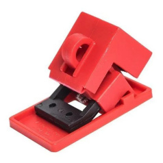 Блокиратор флажковых автоматов малый, полипропилен и нейлон, ширина флажка до 18 мм, красный [gwrD11]