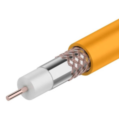 Кабель коаксиальный RG-6U+Cu нг(А)-HF Rexant, 75 Ом, оранжевый, бухта 100 м [01-2654]