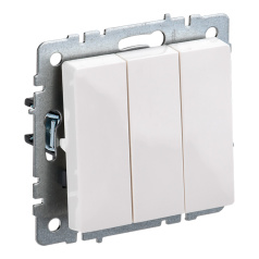 Выключатель IEK BRITE трехклавишный 10А ВС10-3-0-БрБ белый [BR-V30-0-10-K01-PRO]