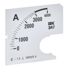 Шкала сменная для амперметра IEK Э47 3000/5А класс точности 1.5, 72 х 72 мм [IPA10D-SC-3000]