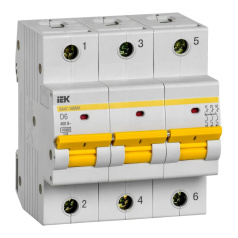 Автоматический выключатель IEK ВА47-100МА 3P 6А 10кА D [MVA43-3-006-D]