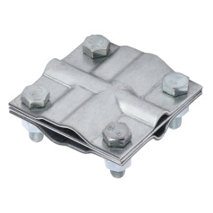 Зажим заземления крестообразный полоса/пруток - полоса/пруток IEK, 40 мм/8-10 мм, оцинкованная сталь [ZGC13-11-1-16-40]