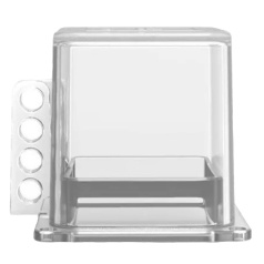 Блокиратор кнопки с квадратным основанием и квадратным колпачком, поликарбонат, размер отверстия 50х50 мм, 67х67х63 мм, прозрачный [gwrD60-3]