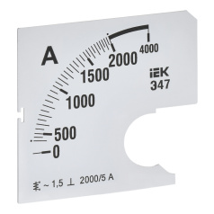 Шкала сменная для амперметра IEK Э47 2000/5А класс точности 1.5, 72 х 72 мм [IPA10D-SC-2000]