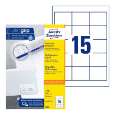 Этикетки самоклеящиеся Avery Zweckform, белые, 64 x 50 мм, 15 этикеток на листе А4 (100 листов) [3672]