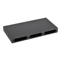 Оптический кросс укомплектованный ITK 1U 24 LC Duplex (OM4) черный [IND-FOBX24-1U-24LCUD04]