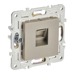 Розетка компьютерная RJ45 IEK SKANDY кат. 6 SK-K02Sh шампань [SK-K10-2-K37]