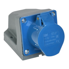 Розетка стационарная IEK ССИ-113 2P+PE 16А 200-250В IP44 [PSR11-016-3]