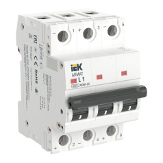 Автоматический выключатель IEK ARMAT M06N-DC 3P L 1А [AR-M06N-3-L001DC]