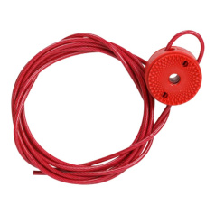 Трос Brady для универсального блокиратора, сталь в виниловой оболочке, 2.4 м, Ø 3.3 мм, красный [gws51395]