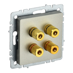 Аудиорозетка IEK BRITE 4-местная РА10-БрШ шампань [BR-S40-K37]