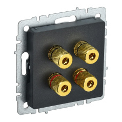 Аудиорозетка IEK BRITE 4-местная РА10-БрЧ черный [BR-S40-K02]