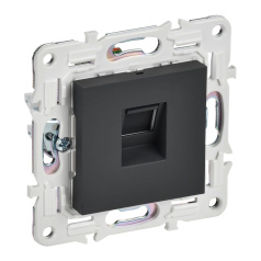 Розетка компьютерная RJ45 IEK SKANDY кат. 5E SK-K01G графит [SK-K10-1-K53]