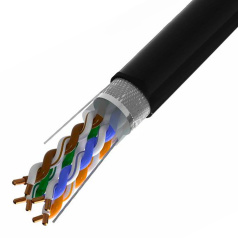 Кабель витая пара SF/UTP TOKOV ELECTRIC, категория 5E, 4х2х24AWG, PE, черный [TKE-C05-SF/UTP-42-5E-500-OD]