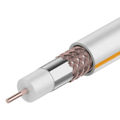 Кабель коаксиальный SAT 50M Rexant, 75 Ом, белый, бухта 100 м [01-2401]