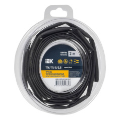 Термоусаживаемая трубка IEK ТТУ нг-LS 5/2.5, черная, 2 м [UDR12-005-D25-002-K02-T]