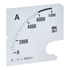 Шкала сменная для амперметра IEK Э47 6000/5А класс точности 1.5, 96 х 96 мм [IPA20D-SC-6000]