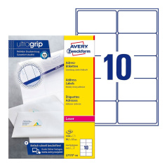 Адресные непросвечивающиеся этикетки Avery Zweckform, белые, 99.1 x 57 мм, 10 этикеток на листе А4 (100 листов) [L7173-100]
