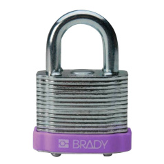 Замки стальные ламинированные Brady, стальные дужки, 38 мм, Ø 6.5 мм, фиолетовые, 6 шт [gws814102]