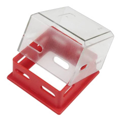 Блокиратор переключателей, поликарбонат и полиамид, размер отверстия 51х51 мм, 74х74х50 мм, прозрачный [gwrD66]