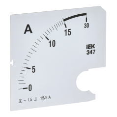 Шкала сменная для амперметра IEK Э47 15/5А класс точности 1.5, 96 х 96 мм [IPA20D-SC-0015]