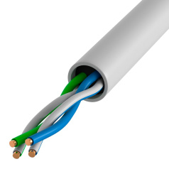 Кабель витая пара ITK U/UTP, категория 5E, 2х2х24AWG, PVCLS нг(А)-LSLTx, белый [LC1-C5E02-128]
